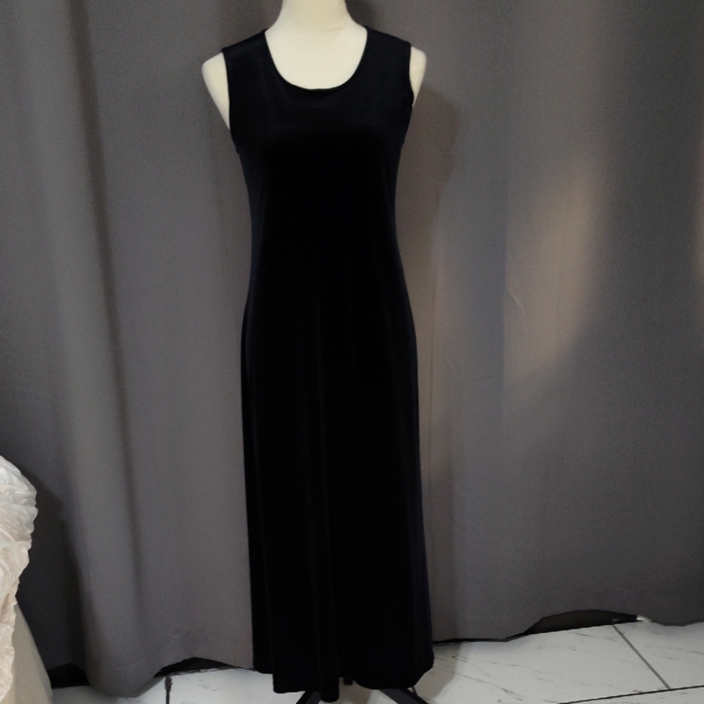 Dressing Clio Vintage Black Velvet Maxi Dress 90s Y2K Made In USA Goth Retro